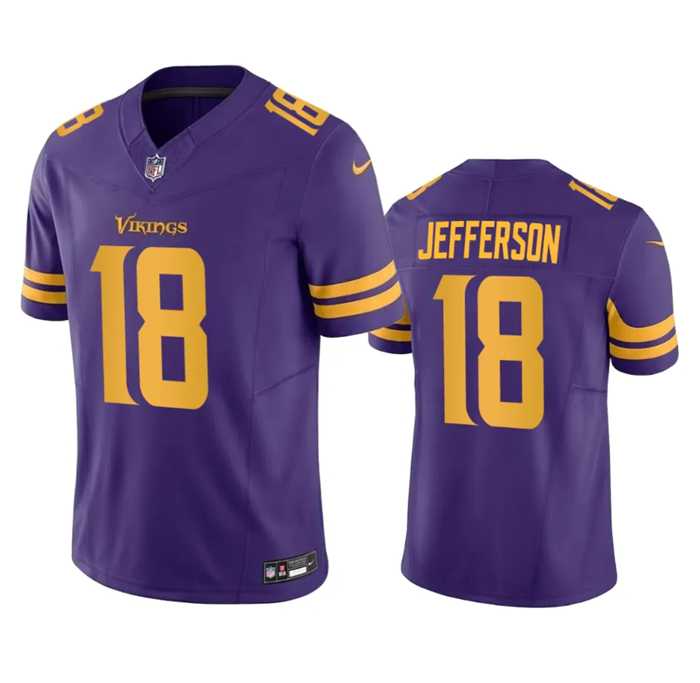Men & Women & Youth Minnesota Vikings #18 Justin Jefferson Purple 2023 F.U.S.E. Color Rush Stitched Jersey,We sell and wholesale Men & Women & Youth Minnesota Vikings #18 Justin Jefferson Purple 2023 F.U.S.E. Color Rush Stitched Jersey on line form chian!