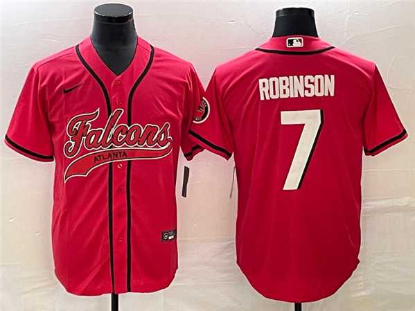 Men's Atlanta Falcons #7 Bijan Robinson Red With Patch Cool Base Stitched Baseball Jersey,We sell and wholesale Men's Atlanta Falcons #7 Bijan Robinson Red With Patch Cool Base Stitched Baseball Jersey on line form chian!