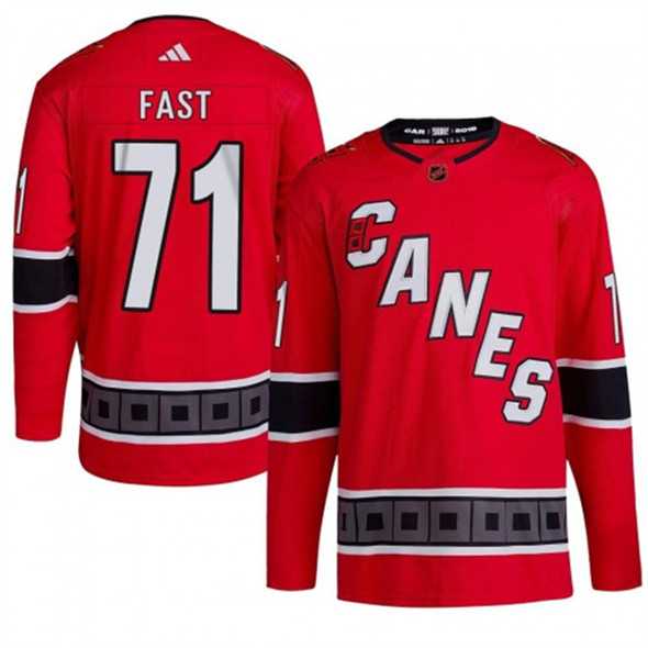 Men's Carolina Hurricanes #71 Jesper Fast 2022-23 Reverse Retro Red Stitched Jersey Dzhi,We sell and wholesale Men's Carolina Hurricanes #71 Jesper Fast 2022-23 Reverse Retro Red Stitched Jersey Dzhi on line form chian!