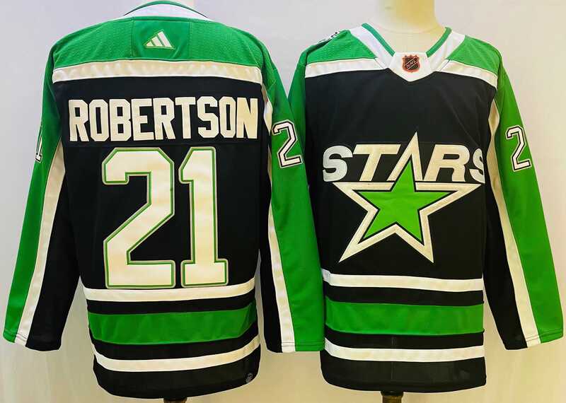 Men's Dallas Stars #21 Jason Robertson Black 2022 Reverse Retro Authentic Jersey,We sell and wholesale Men's Dallas Stars #21 Jason Robertson Black 2022 Reverse Retro Authentic Jersey on line form chian!