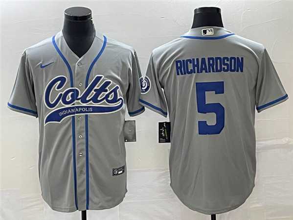 Men's Indianapolis Colts #5 Anthony Richardson Gray Cool Base Stitched Baseball Jersey,We sell and wholesale Men's Indianapolis Colts #5 Anthony Richardson Gray Cool Base Stitched Baseball Jersey on line form chian!