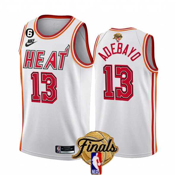 Men's Miami Heat #13 Bam Adebayo White 2023 Finals Classic Edition With NO.6 Patch Stitched Basketball Jersey Dzhi,We sell and wholesale Men's Miami Heat #13 Bam Adebayo White 2023 Finals Classic Edition With NO.6 Patch Stitched Basketball Jersey Dzhi on line form chian!