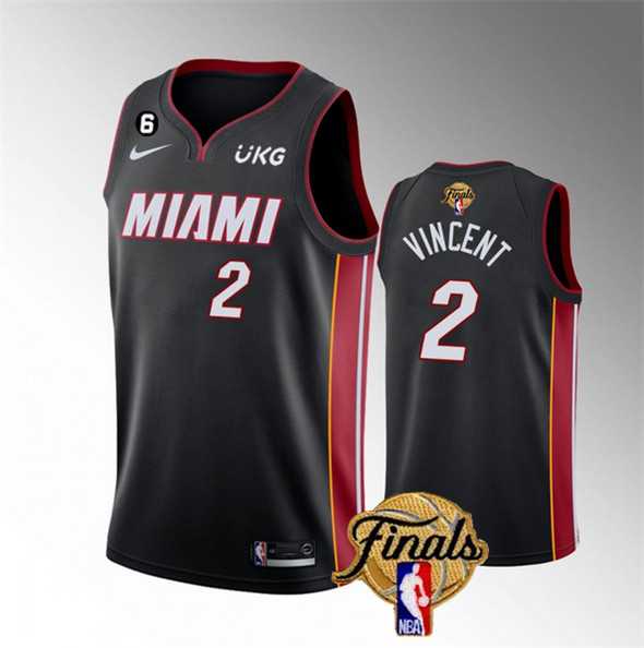 Men's Miami Heat #2 Gabe Vincent Black 2023 Finals Icon Edition With NO.6 Patch Stitched Basketball Jersey Dzhi,We sell and wholesale Men's Miami Heat #2 Gabe Vincent Black 2023 Finals Icon Edition With NO.6 Patch Stitched Basketball Jersey Dzhi on line form chian!