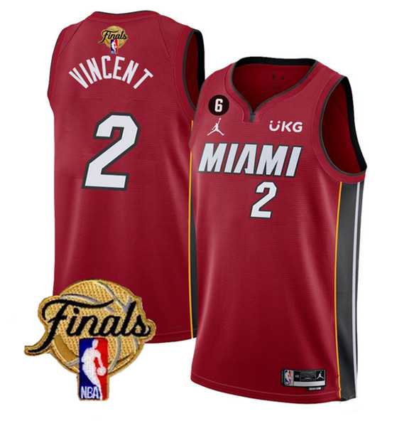 Men's Miami Heat #2 Gabe Vincent Red 2023 Finals Statement Edition With NO.6 Patch Stitched Basketball Jersey Dzhi,We sell and wholesale Men's Miami Heat #2 Gabe Vincent Red 2023 Finals Statement Edition With NO.6 Patch Stitched Basketball Jersey Dzhi on line form chian!