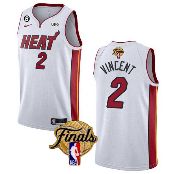Men's Miami Heat #2 Gabe Vincent White 2023 Finals Association Edition With NO.6 Patch Stitched Basketball Jersey Dzhi,We sell and wholesale Men's Miami Heat #2 Gabe Vincent White 2023 Finals Association Edition With NO.6 Patch Stitched Basketball Jersey Dzhi on line form chian!