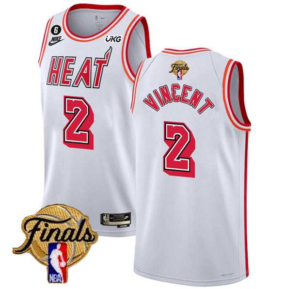 Men's Miami Heat #2 Gabe Vincent White 2023 Finals Classic Edition With NO.6 Patch Stitched Basketball Jersey Dzhi,We sell and wholesale Men's Miami Heat #2 Gabe Vincent White 2023 Finals Classic Edition With NO.6 Patch Stitched Basketball Jersey Dzhi on line form chian!