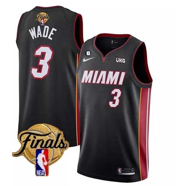 Men's Miami Heat #3 Dwyane Wade Black 2023 Finals Icon Edition With NO.6 Patch Stitched Basketball Jersey Dzhi,We sell and wholesale Men's Miami Heat #3 Dwyane Wade Black 2023 Finals Icon Edition With NO.6 Patch Stitched Basketball Jersey Dzhi on line form chian!