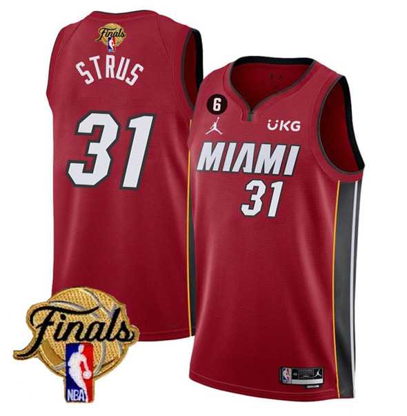 Men's Miami Heat #31 Max Strus Red 2023 Finals Statement Edition With NO.6 Patch Stitched Basketball Jersey Dzhi,We sell and wholesale Men's Miami Heat #31 Max Strus Red 2023 Finals Statement Edition With NO.6 Patch Stitched Basketball Jersey Dzhi on line form chian!