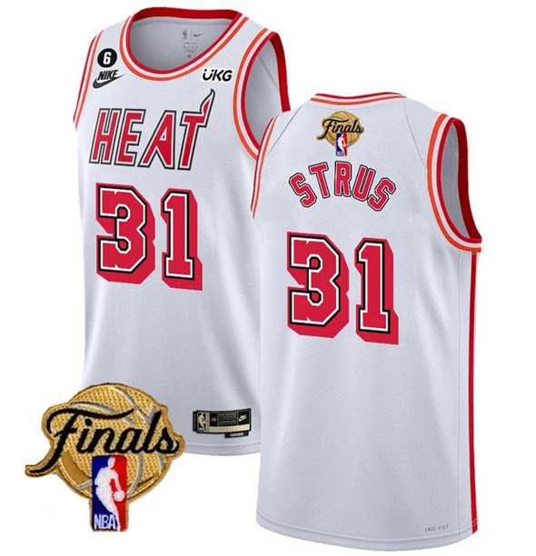 Men's Miami Heat #31 Max Strus White 2023 Finals Classic Edition With NO.6 Patch Stitched Basketball Jersey Dzhi,We sell and wholesale Men's Miami Heat #31 Max Strus White 2023 Finals Classic Edition With NO.6 Patch Stitched Basketball Jersey Dzhi on line form chian!