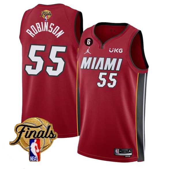 Men's Miami Heat #55 Duncan Robinson Red 2023 Finals Statement Edition With NO.6 Patch Stitched Basketball Jersey Dzhi,We sell and wholesale Men's Miami Heat #55 Duncan Robinson Red 2023 Finals Statement Edition With NO.6 Patch Stitched Basketball Jersey Dzhi on line form chian!