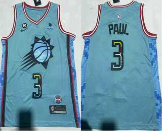 Men's Phoenix Suns #3 Chris Paul Blue 2022 City 6 Patch Sponsor Icon Swingman Jersey,We sell and wholesale Men's Phoenix Suns #3 Chris Paul Blue 2022 City 6 Patch Sponsor Icon Swingman Jersey on line form chian!