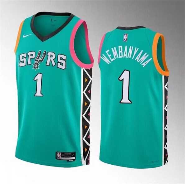Men's San Antonio Spurs #1 Victor Wembanyama Teal 2022-23 City Edition Swingman Stitched Basketball Jersey Dzhi,We sell and wholesale Men's San Antonio Spurs #1 Victor Wembanyama Teal 2022-23 City Edition Swingman Stitched Basketball Jersey Dzhi on line form chian!