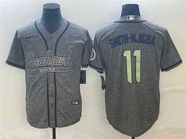 Men's Seattle Seahawks #11 Jaxon Smith-Njigba Gray With Patch Cool Base Stitched Baseball Jersey1,We sell and wholesale Men's Seattle Seahawks #11 Jaxon Smith-Njigba Gray With Patch Cool Base Stitched Baseball Jersey1 on line form chian!