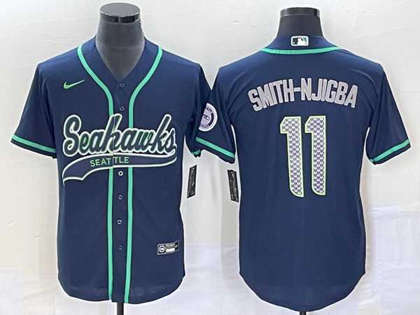 Men's Seattle Seahawks #11 Jaxon Smith-Njigba Navy With Patch Cool Base Stitched Baseball Jersey,We sell and wholesale Men's Seattle Seahawks #11 Jaxon Smith-Njigba Navy With Patch Cool Base Stitched Baseball Jersey on line form chian!