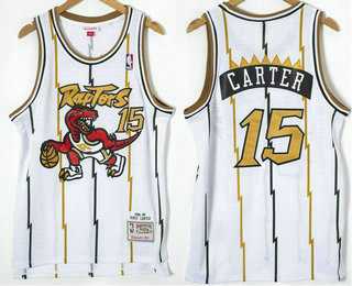 Men's Toronto Raptors #15 Vince Carter 1998-99 White Gold Hardwood Classics Soul Swingman Throwback Jersey,We sell and wholesale Men's Toronto Raptors #15 Vince Carter 1998-99 White Gold Hardwood Classics Soul Swingman Throwback Jersey on line form chian!