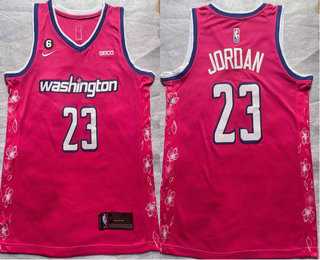 Men's Washington Wizards #23 Michael Jordan 2022 Pink City Edition With 6 Patch Stitched Jersey With Sponsor,We sell and wholesale Men's Washington Wizards #23 Michael Jordan 2022 Pink City Edition With 6 Patch Stitched Jersey With Sponsor on line form chian!