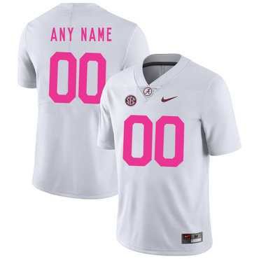 Men's Alabama Crimson Tide White Customized 2017 Breast Cancer Awareness College Football Jersey,We sell and wholesale Men's Alabama Crimson Tide White Customized 2017 Breast Cancer Awareness College Football Jersey on line form chian!