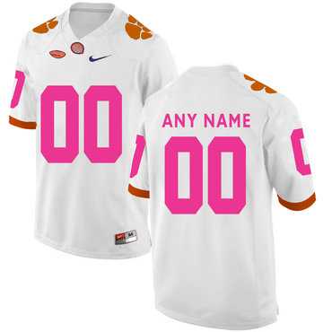 Men's Clemson Tigers White Customized Breast Cancer Awareness College Football Jersey,We sell and wholesale Men's Clemson Tigers White Customized Breast Cancer Awareness College Football Jersey on line form chian!