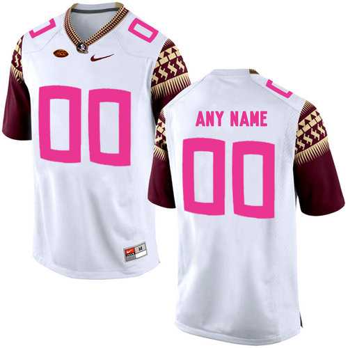 Men's Florida State Seminoles White Customized 2018 Breast Cancer Awareness College,We sell and wholesale Men's Florida State Seminoles White Customized 2018 Breast Cancer Awareness College on line form chian!