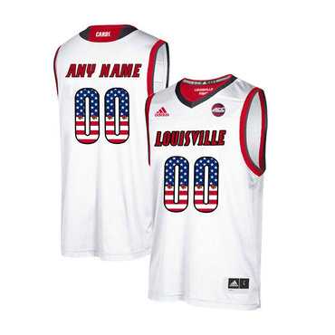 Men's Louisville Cardinals Customized White USA Flag College Basketball Jersey,We sell and wholesale Men's Louisville Cardinals Customized White USA Flag College Basketball Jersey on line form chian!
