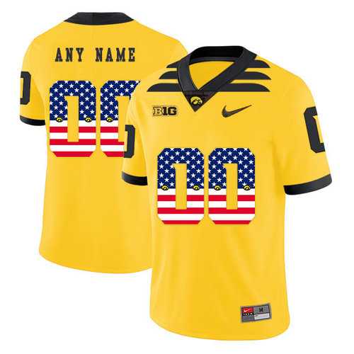 Men's Lowa Hawkeyes Customized Yellow USA Flag College Football Jersey,We sell and wholesale Men's Lowa Hawkeyes Customized Yellow USA Flag College Football Jersey on line form chian!