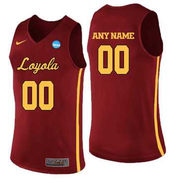 Men's Loyola (Chi) Ramblers Red Customized College Basketball Jersey,We sell and wholesale Men's Loyola (Chi) Ramblers Red Customized College Basketball Jersey on line form chian!