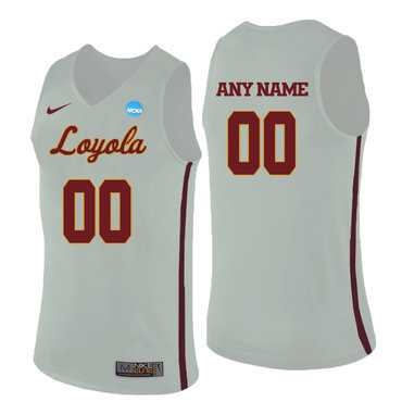Men's Loyola (Chi) Ramblers White Customized College Basketball Jersey,We sell and wholesale Men's Loyola (Chi) Ramblers White Customized College Basketball Jersey on line form chian!