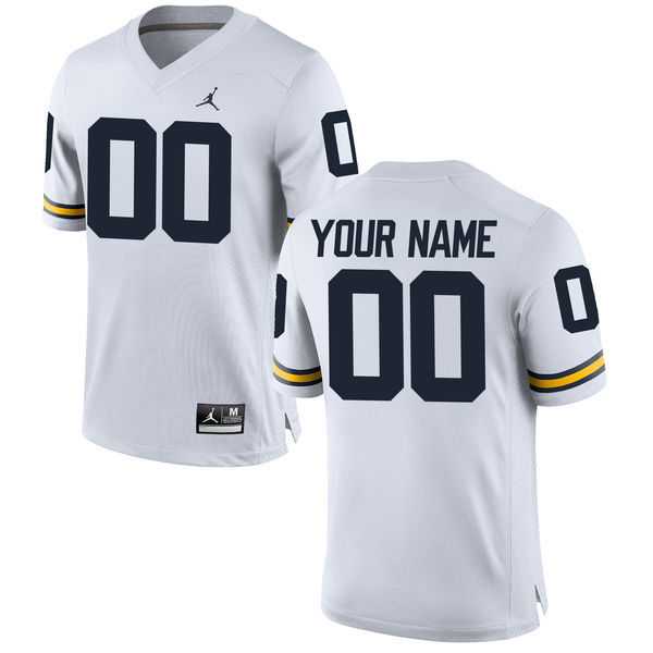 Men's Michigan Wolverines Customized Brand Jordan White Stitched College Football 2016 NCAA Jersey,We sell and wholesale Men's Michigan Wolverines Customized Brand Jordan White Stitched College Football 2016 NCAA Jersey on line form chian!