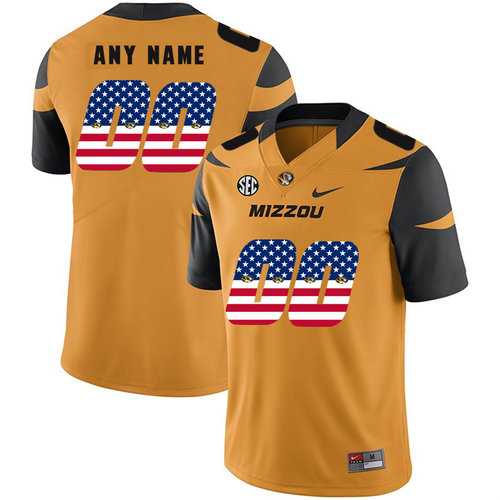 Men's Missouri Tigers Customized Gold USA Flag Nike College Football Jersey,We sell and wholesale Men's Missouri Tigers Customized Gold USA Flag Nike College Football Jersey on line form chian!