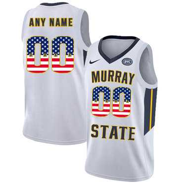 Men's Murray State Racers Customized White USA Flag College Basketball Jersey,We sell and wholesale Men's Murray State Racers Customized White USA Flag College Basketball Jersey on line form chian!