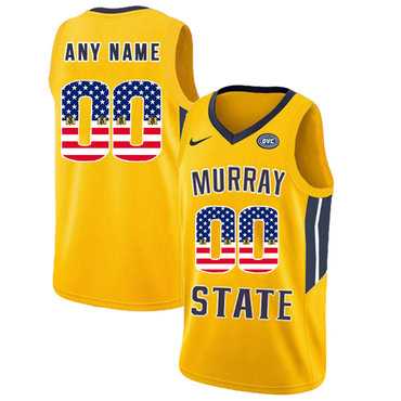 Men's Murray State Racers Customized Yellow USA Flag College Basketball Jersey,We sell and wholesale Men's Murray State Racers Customized Yellow USA Flag College Basketball Jersey on line form chian!