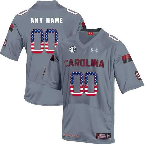 Men's South Carolina Gamecocks Gray Customized USA Flag College Football Jersey,We sell and wholesale Men's South Carolina Gamecocks Gray Customized USA Flag College Football Jersey on line form chian!
