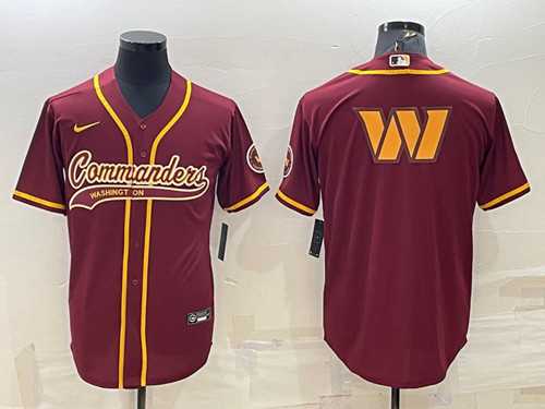 Men's Washington Commanders Burgundy Team Big Logo With Patch Cool Base Stitched Baseball Jersey,We sell and wholesale Men's Washington Commanders Burgundy Team Big Logo With Patch Cool Base Stitched Baseball Jersey on line form chian!
