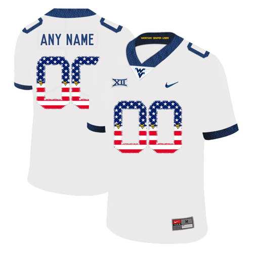 Men's West Virginia Mountaineers Customized White USA Flag College Football Jersey,We sell and wholesale Men's West Virginia Mountaineers Customized White USA Flag College Football Jersey on line form chian!