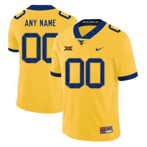 Men's West Virginia Mountaineers Customized Yellow College Football Jersey,We sell and wholesale Men's West Virginia Mountaineers Customized Yellow College Football Jersey on line form chian!