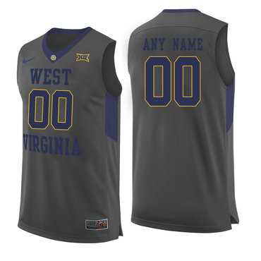 Men's West Virginia Mountaineers Gray Customized College Basketball Jersey,We sell and wholesale Men's West Virginia Mountaineers Gray Customized College Basketball Jersey on line form chian!