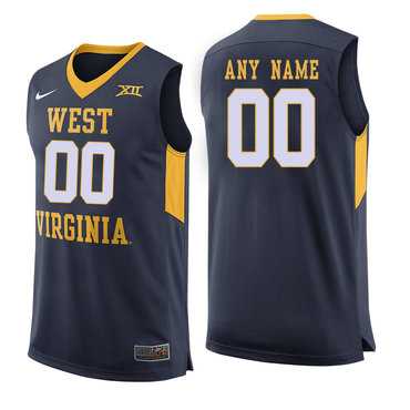 Men's West Virginia Mountaineers Navy Customized College Basketball Jersey,We sell and wholesale Men's West Virginia Mountaineers Navy Customized College Basketball Jersey on line form chian!