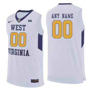 Men's West Virginia Mountaineers White Customized College Basketball Jersey,We sell and wholesale Men's West Virginia Mountaineers White Customized College Basketball Jersey on line form chian!