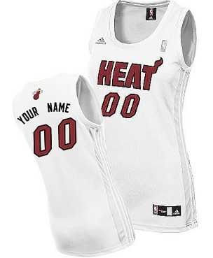 Women's Customized Miami Heat White Jersey ,We sell and wholesale Women's Customized Miami Heat White Jersey  on line form chian!
