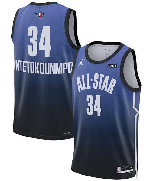 Men's 2023 All-Star #34 Giannis Antetokounmpo Blue Game Swingman Stitched Basketball Jersey Dzhi,We sell and wholesale Men's 2023 All-Star #34 Giannis Antetokounmpo Blue Game Swingman Stitched Basketball Jersey Dzhi on line form chian!