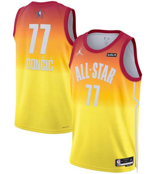 Men's 2023 All-Star #77 Luka Doncic Orange Game Swingman Stitched Basketball Jersey Dzhi,We sell and wholesale Men's 2023 All-Star #77 Luka Doncic Orange Game Swingman Stitched Basketball Jersey Dzhi on line form chian!