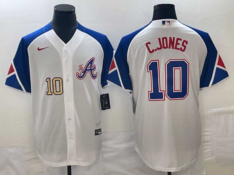 Men's Atlanta Braves #10 Chipper Jones Number White 2023 City Connect Cool Base Stitched MLB Jersey,We sell and wholesale Men's Atlanta Braves #10 Chipper Jones Number White 2023 City Connect Cool Base Stitched MLB Jersey on line form chian!