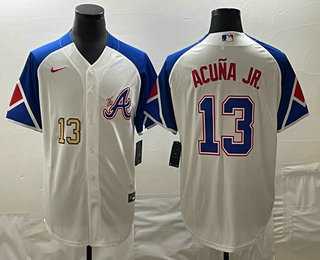 Men's Atlanta Braves #13 Ronald Acuna Jr Number White 2023 City Connect Cool Base Stitched Jersey,We sell and wholesale Men's Atlanta Braves #13 Ronald Acuna Jr Number White 2023 City Connect Cool Base Stitched Jersey on line form chian!