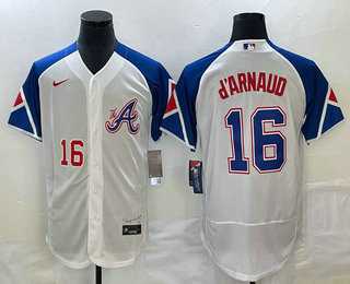 Men's Atlanta Braves #16 Travis dArnaud Number White 2023 City Connect Flex Base Stitched Jersey,We sell and wholesale Men's Atlanta Braves #16 Travis dArnaud Number White 2023 City Connect Flex Base Stitched Jersey on line form chian!