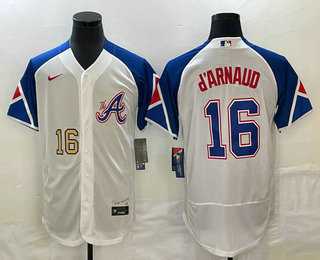 Men's Atlanta Braves #16 Travis dArnaud Number White 2023 City Connect Flex Base Stitched Jerseys,We sell and wholesale Men's Atlanta Braves #16 Travis dArnaud Number White 2023 City Connect Flex Base Stitched Jerseys on line form chian!