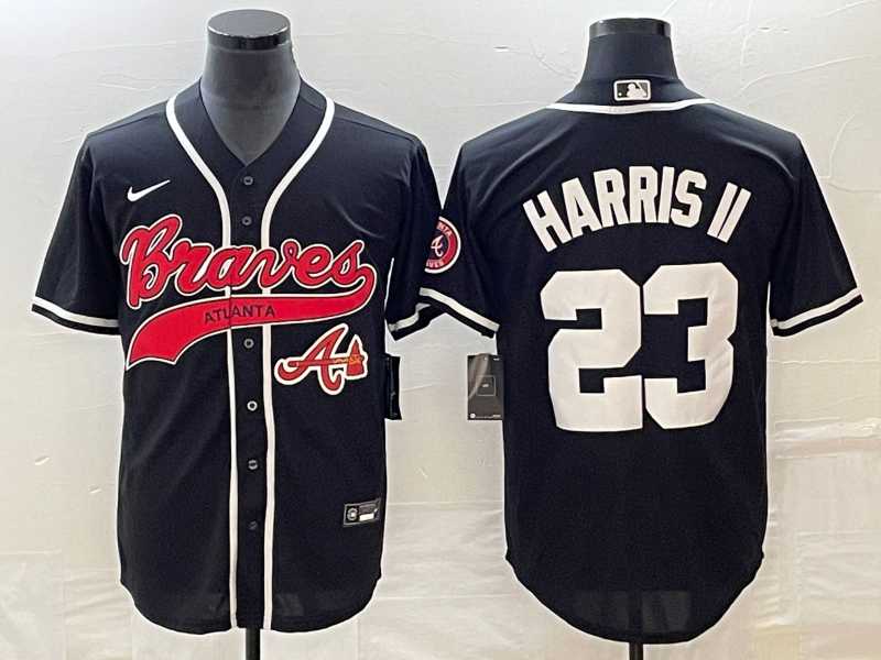 Men's Atlanta Braves #23 Michael Harris II Black Cool Base Stitched Baseball Jersey,We sell and wholesale Men's Atlanta Braves #23 Michael Harris II Black Cool Base Stitched Baseball Jersey on line form chian!