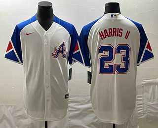 Men's Atlanta Braves #23 Michael Harris II White 2023 City Connect Cool Base Stitched Jersey,We sell and wholesale Men's Atlanta Braves #23 Michael Harris II White 2023 City Connect Cool Base Stitched Jersey on line form chian!