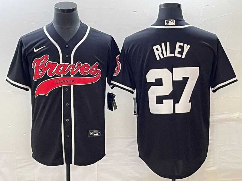 Men's Atlanta Braves #27 Austin Riley Black Cool Base Stitched Jersey,We sell and wholesale Men's Atlanta Braves #27 Austin Riley Black Cool Base Stitched Jersey on line form chian!