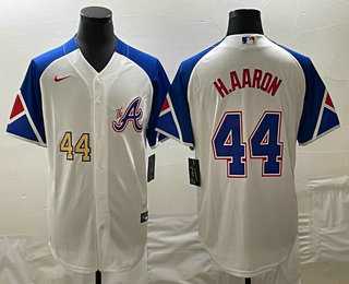 Men's Atlanta Braves #44 Hank Aaron Number White 2023 City Connect Cool Base Stitched Jerseys,We sell and wholesale Men's Atlanta Braves #44 Hank Aaron Number White 2023 City Connect Cool Base Stitched Jerseys on line form chian!