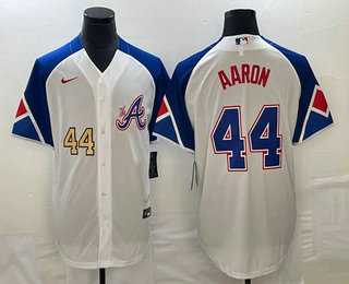 Men's Atlanta Braves #44 Hank Aaron Number White 2023 City Connect Cool Base Stitched MLB Jerseys,We sell and wholesale Men's Atlanta Braves #44 Hank Aaron Number White 2023 City Connect Cool Base Stitched MLB Jerseys on line form chian!